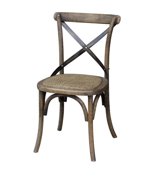 X Side Chair, Oak & Iron - pair