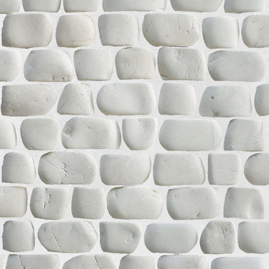 Strip White Natural Stone Mosaic Wall & Floor Tile