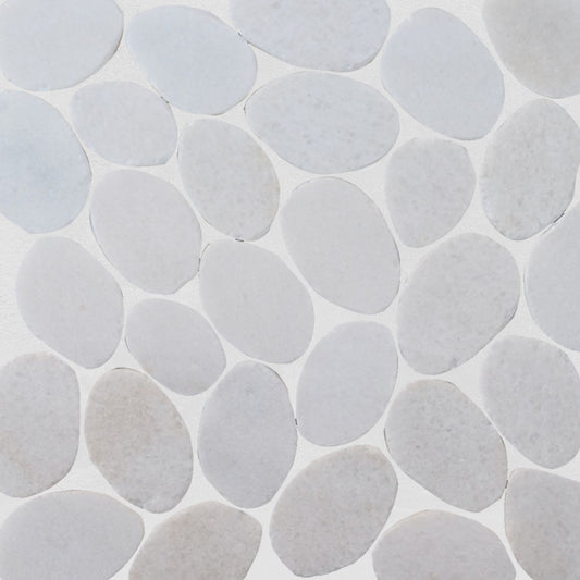 XL Snow White Sliced Pebble Mosaic Wall & Floor Tile ( $17.09/sq.ft)