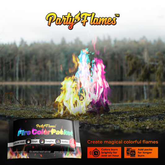 Fire Color Changing Packets Fire Pit (50 Pack) - Perfect For Any Campfire, Bonfire, Fire Pits & Outdoor Fireplaces